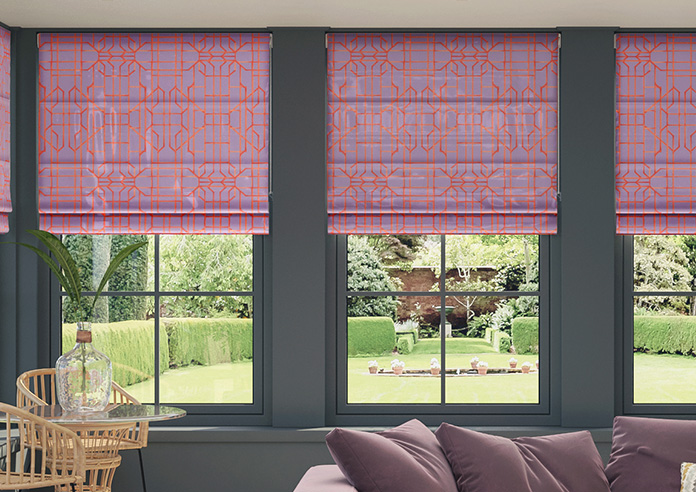 Bamboo Candy, Red Lilac - Twist&Fit Roman Blind - Image 3